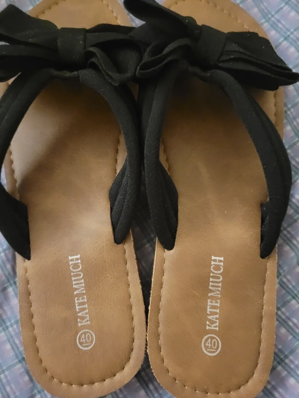 Black Bow Slide Sandals for Women
